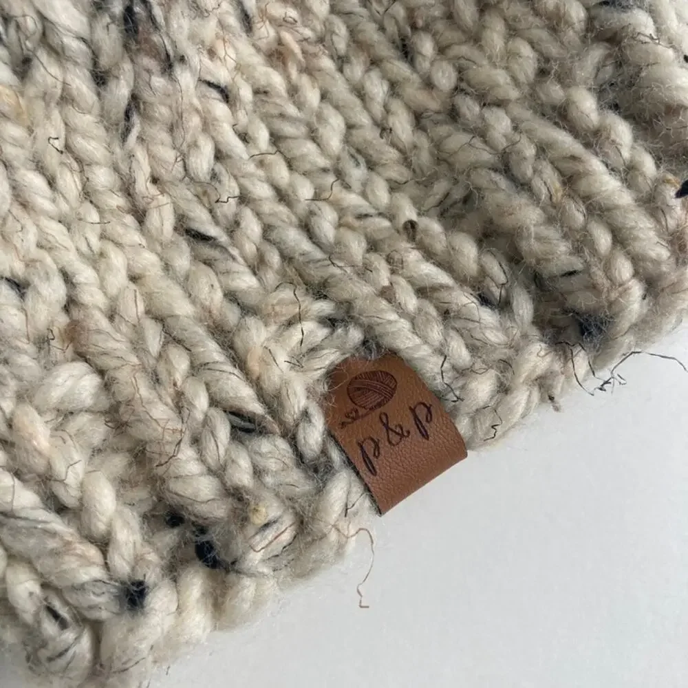 Pine & Poppy Chunky Knit Pom Beanie Baby Hat